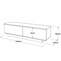 Tv-meubel Firdous Zwart 140cm