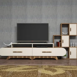 Tv-meubel Flora Crème met Wandschap