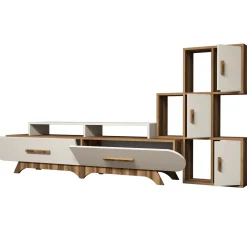 Tv-meubel Flora Crème met Wandschap
