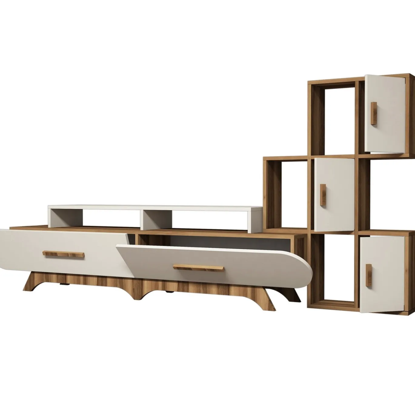 Tv-meubel Flora Crème met Wandschap