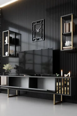 Tv-meubel Gold Line Antraciet
