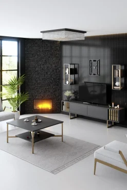 Tv-meubel Gold Line Antraciet