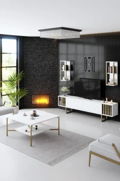Tv-meubel Gold Line Wit