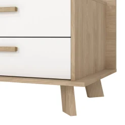 Tv-meubel Ikast met 2 deuren + 1 lade Hickory/Wit - Giga Living