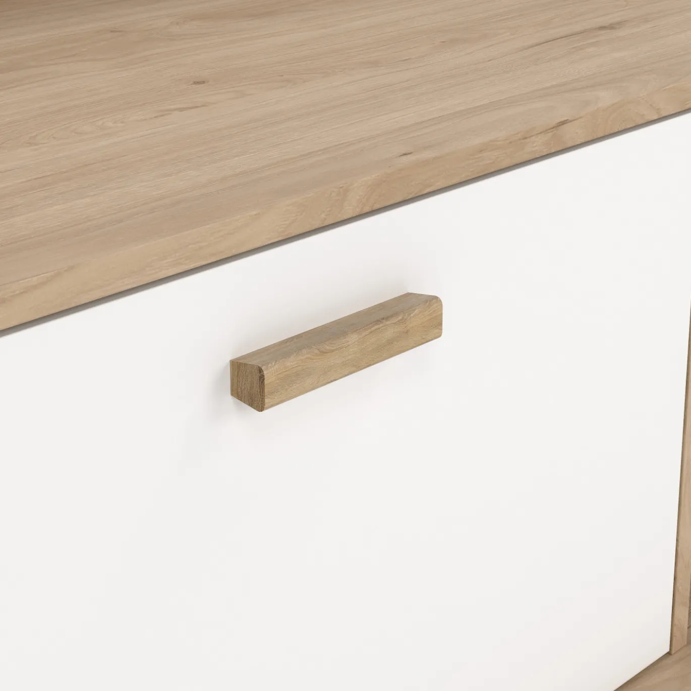 Tv-meubel Ikast met 2 deuren + 1 lade Hickory/Wit - Giga Living