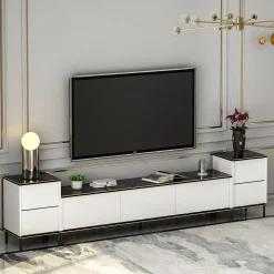 Tv-meubel Imaj Large Wit/Zwart Marmerlook