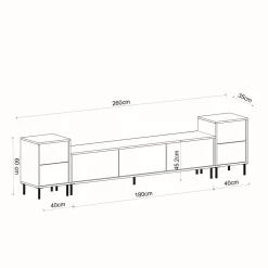 Tv-meubel Imaj Travertinlook 180cm