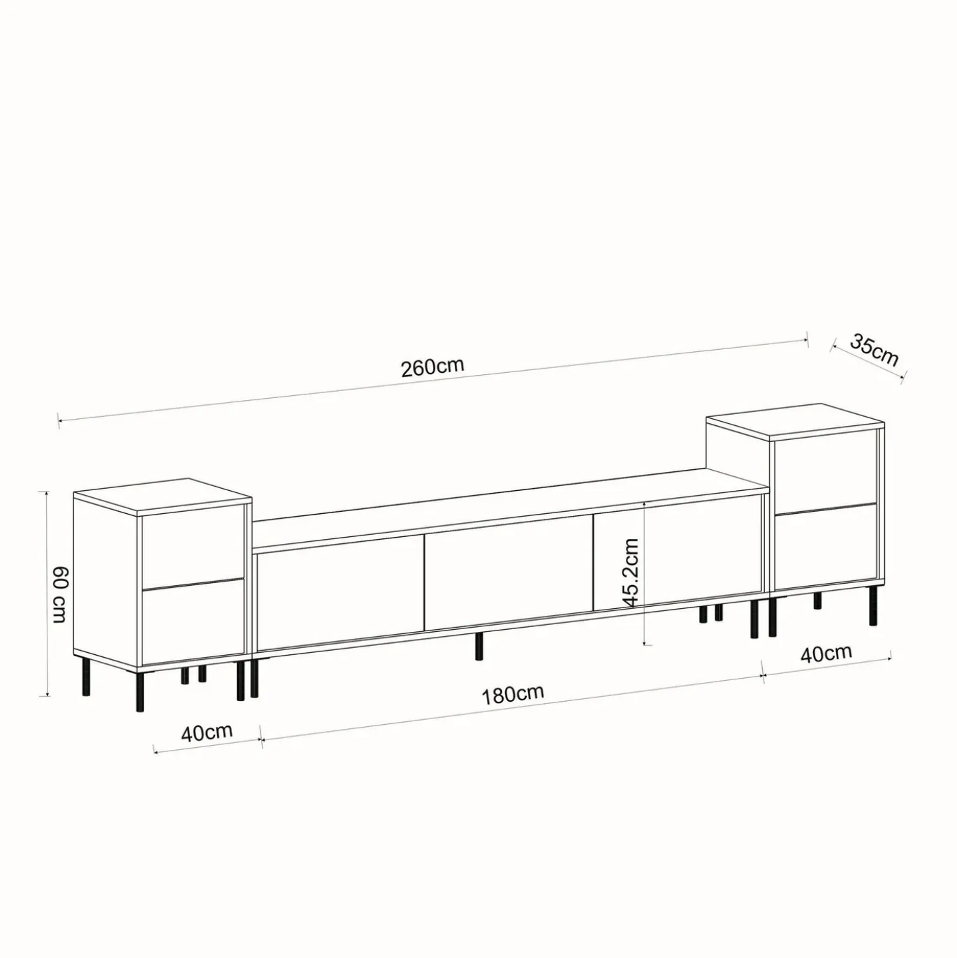 Tv-meubel Imaj Travertinlook 180cm