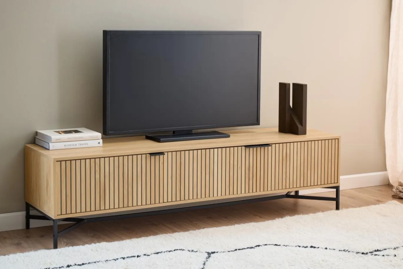 Tv-meubel Juna Melamine Eiken 176cm - Giga Living
