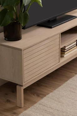 Tv-meubel Klevik Eikenfineer Wit 160cm - Giga Living