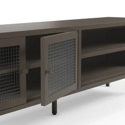 Tv-meubel Layna 4d 160cm Mokka Glas - Giga Meubel