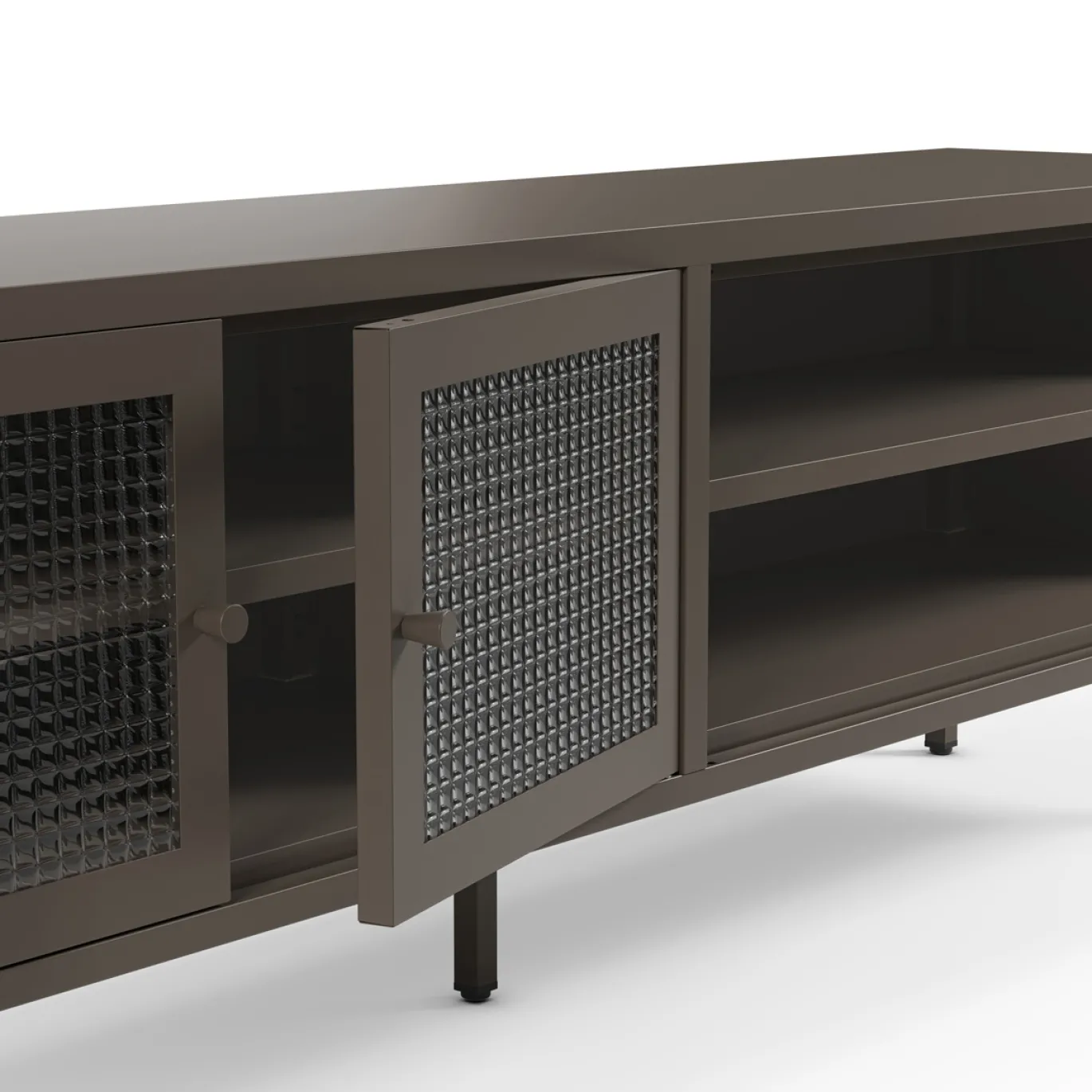 Tv-meubel Layna 4d 160cm Mokka Glas - Giga Meubel