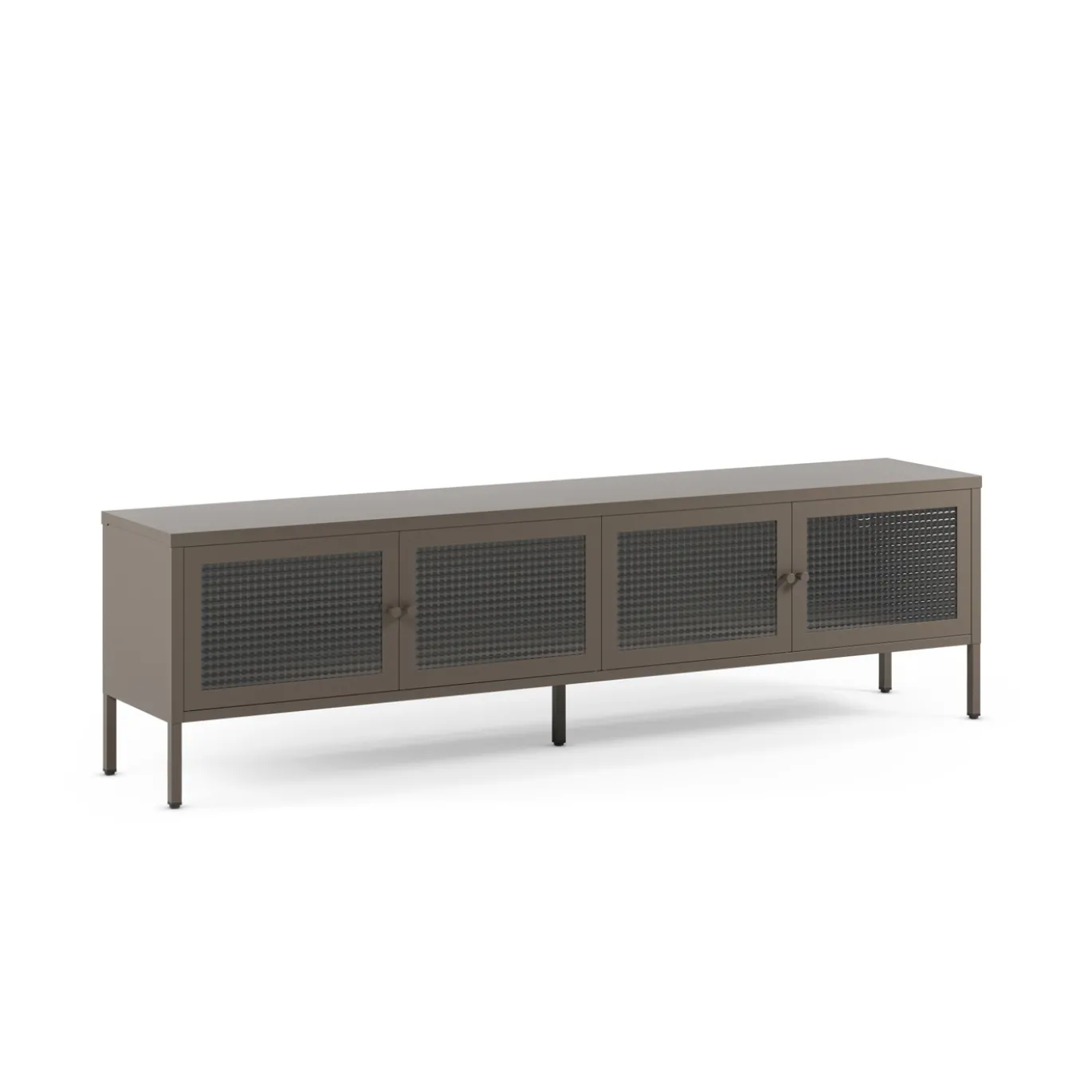 Tv-meubel Layna 4d 160cm Mokka Glas - Giga Meubel