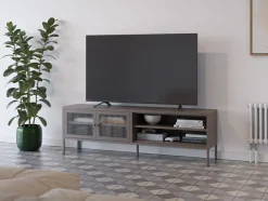 Tv-meubel Layna 2d2v 160cm Mokka Glas - Giga Meubel