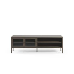 Tv-meubel Layna 2d2v 160cm Mokka Glas - Giga Meubel