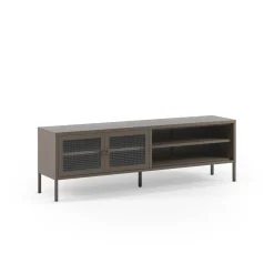 Tv-meubel Layna 2d2v 160cm Mokka Glas - Giga Meubel