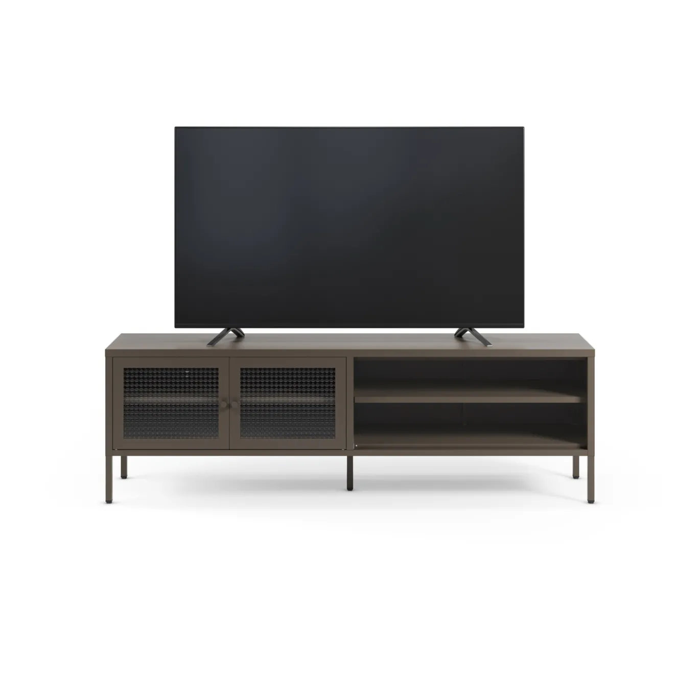 Tv-meubel Layna 2d2v 160cm Mokka Glas - Giga Meubel