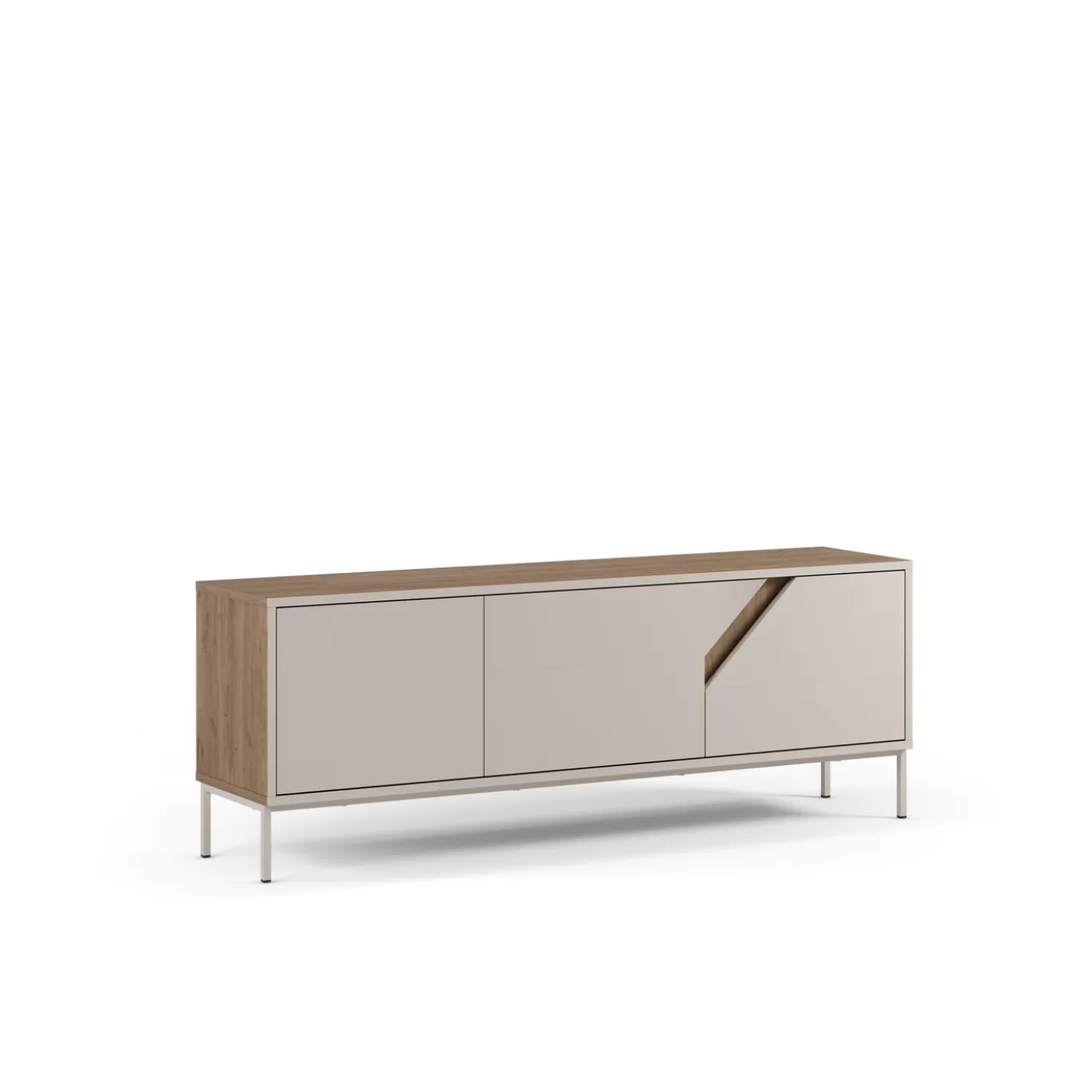 Tv-meubel Lilou 3d 150cm Naturel/crème - Giga Meubel