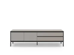 Tv-meubel Lorenza 2d2L 180cm Crème/zwart met Metaal - Giga Meubel