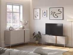 Tv-meubel Lucile 3d 140cm Crème/Naturel - Giga Meubel