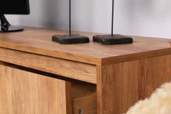 Tv-Meubel Lupin Melamine Walnoot Zwart 140cm