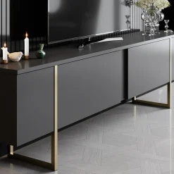 Tv-meubel Luxe Antraciet/Goud 180cm