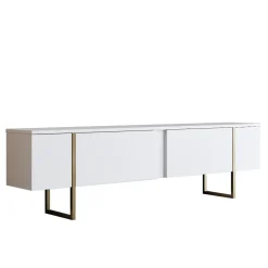 Tv-Meubel Luxe Melamine Wit Goud