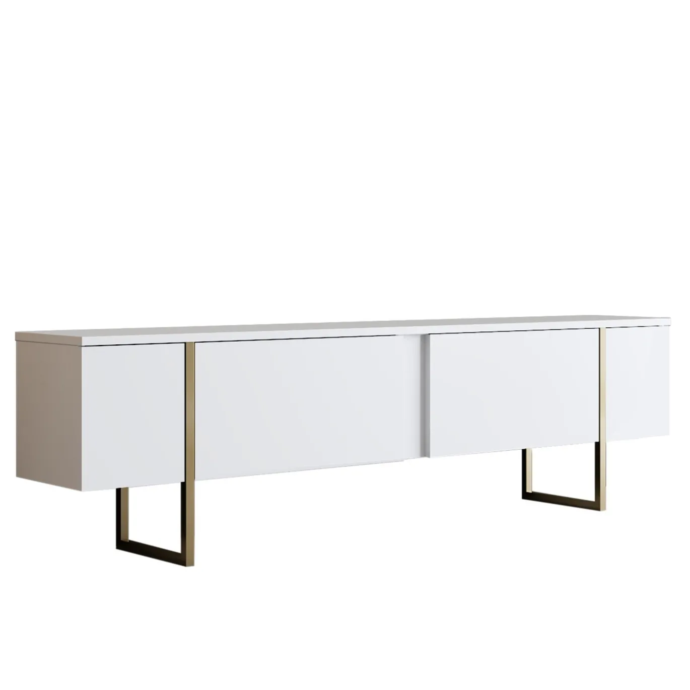 Tv-Meubel Luxe Melamine Wit Goud