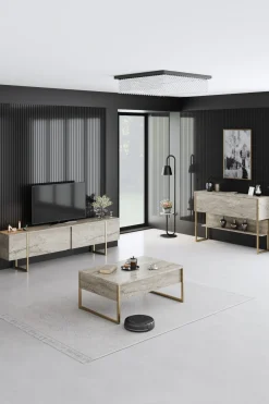Tv-meubel Luxe Travertin/Goud 180cm
