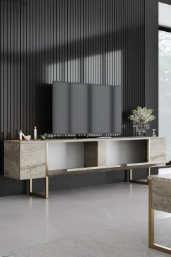 Tv-meubel Luxe Travertin/Goud 180cm