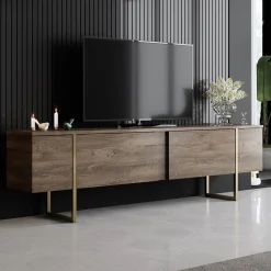 Tv-meubel Luxe Walnoot/Goud 180cm
