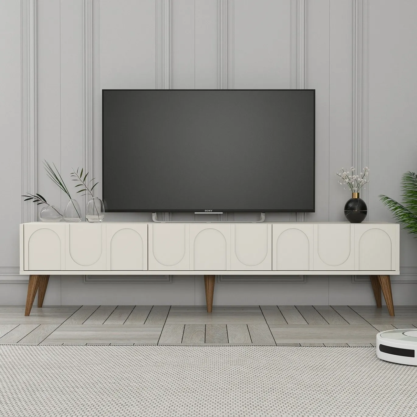 Tv-meubel Lyon Crème/Walnoot 180cm