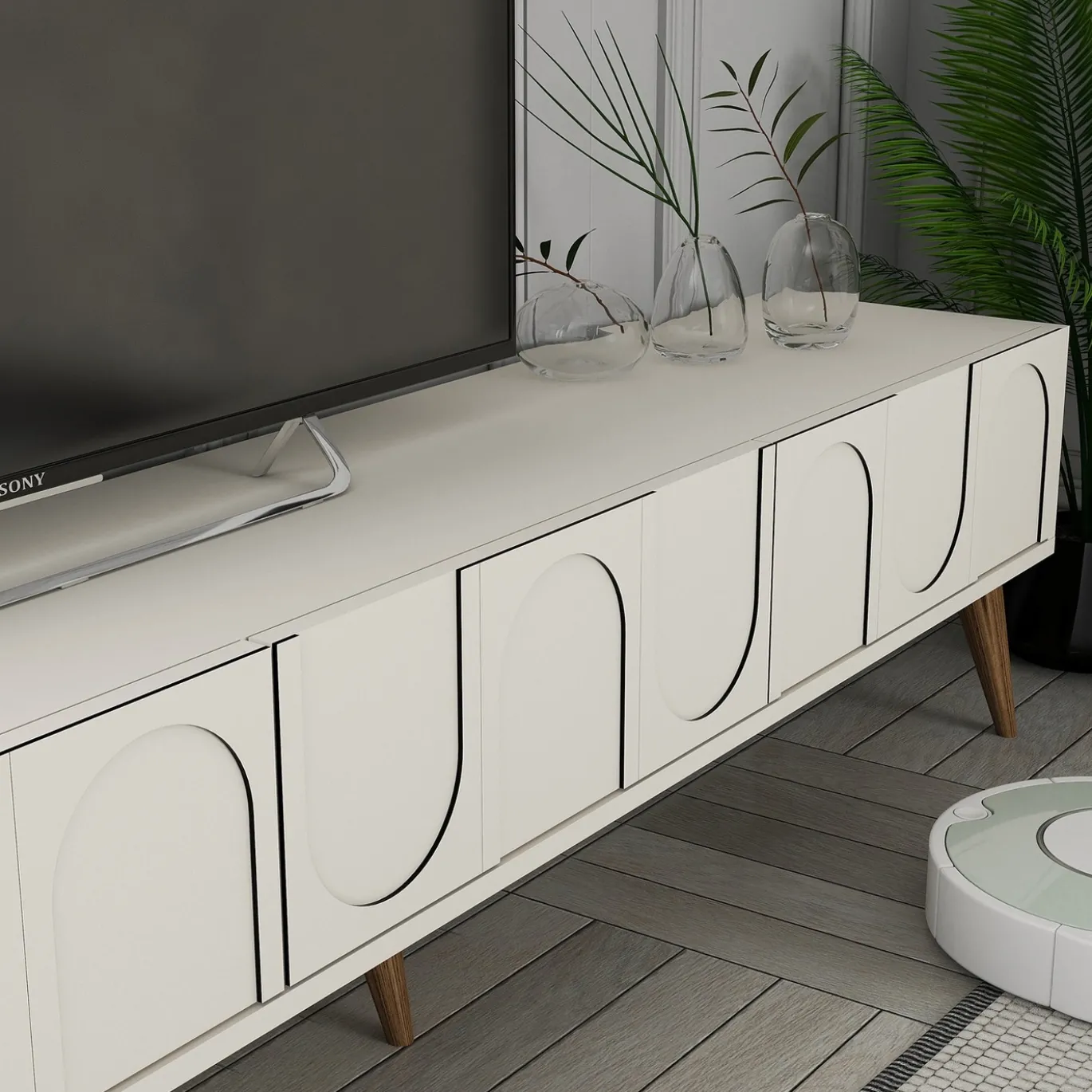 Tv-meubel Lyon Crème/Walnoot 180cm