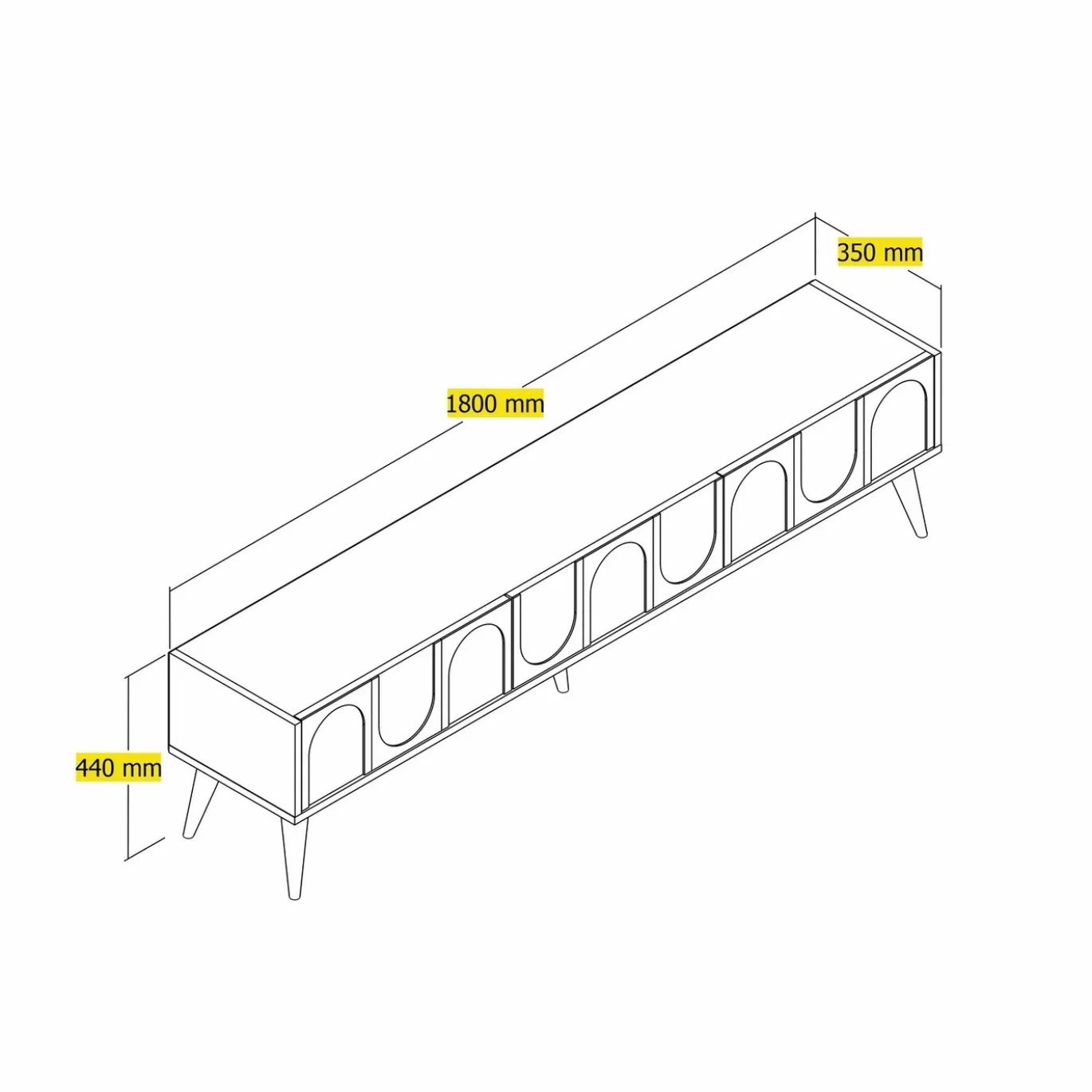 Tv-meubel Lyon Crème/Walnoot 180cm