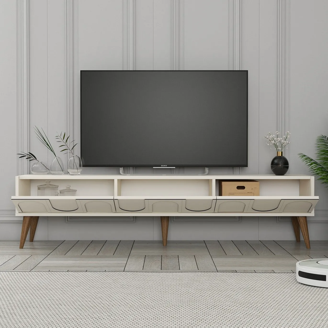 Tv-meubel Lyon Crème/Walnoot 180cm