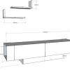 Tv-meubel Matera Walnoot/Wit met Wandplanken