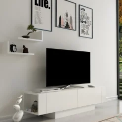 Tv-meubel Matera Wit met Wandplanken