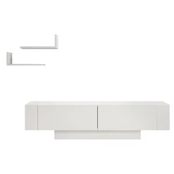Tv-meubel Matera Wit met Wandplanken