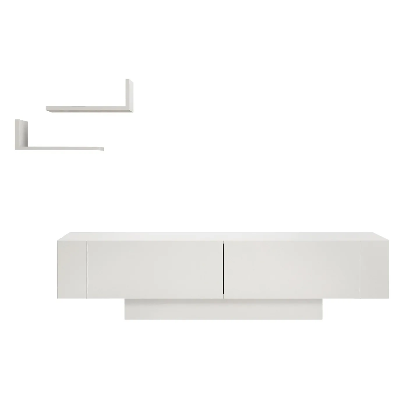 Tv-meubel Matera Wit met Wandplanken