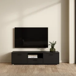 Tv-meubel Media Mat Zwart 147cm - Giga Living
