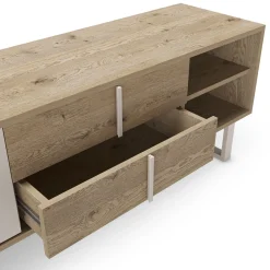 Tv-meubel Millay 2d2L2v 180cm Eiken/grijs - Giga Meubel