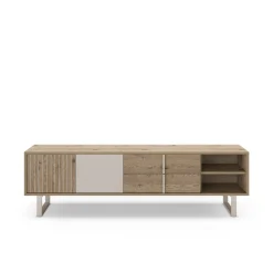 Tv-meubel Millay 2d2L2v 180cm Eiken/grijs - Giga Meubel