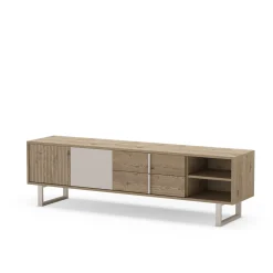 Tv-meubel Millay 2d2L2v 180cm Eiken/grijs - Giga Meubel