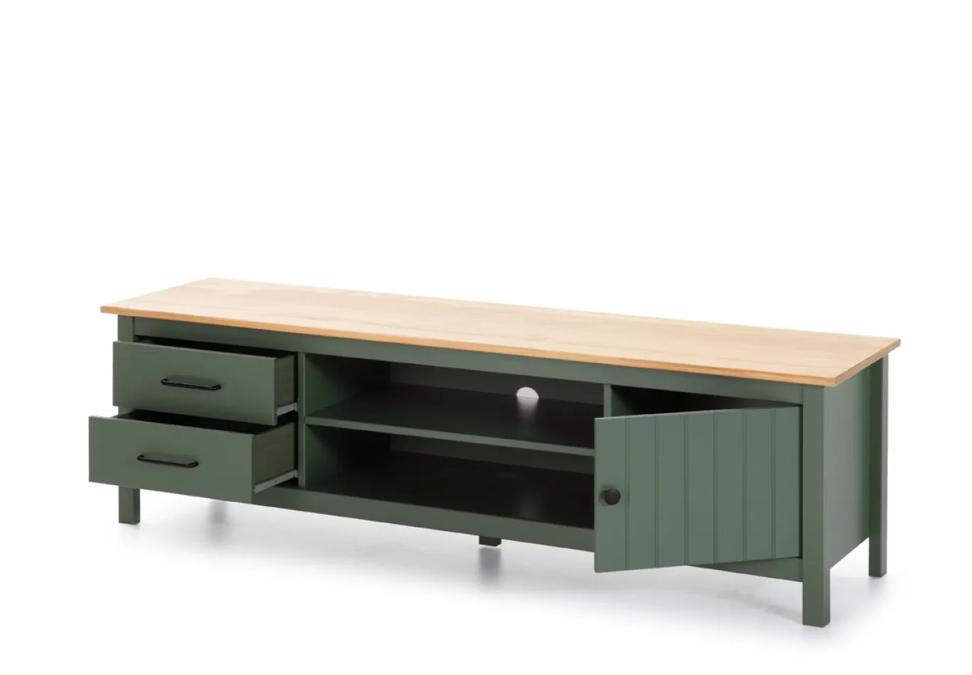 Tv-meubel Miranda 1d2v2L Groen Wax - Giga Meubel