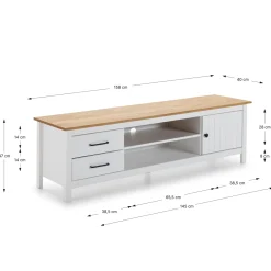 Tv-meubel Miranda 1d2v2L Wit Wax - Giga Meubel