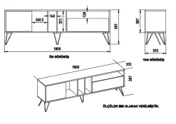 Tv-Meubel Mistico Melamine Walnoot Zwart Wit