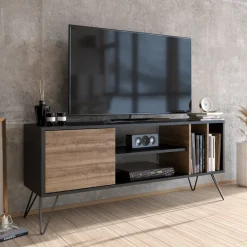Tv-Meubel Mistico Melamine Walnoot Zwart 140cm