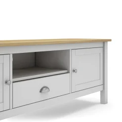 Tv-meubel Misti 2d1dr1h Wit/eiken - Giga Meubel