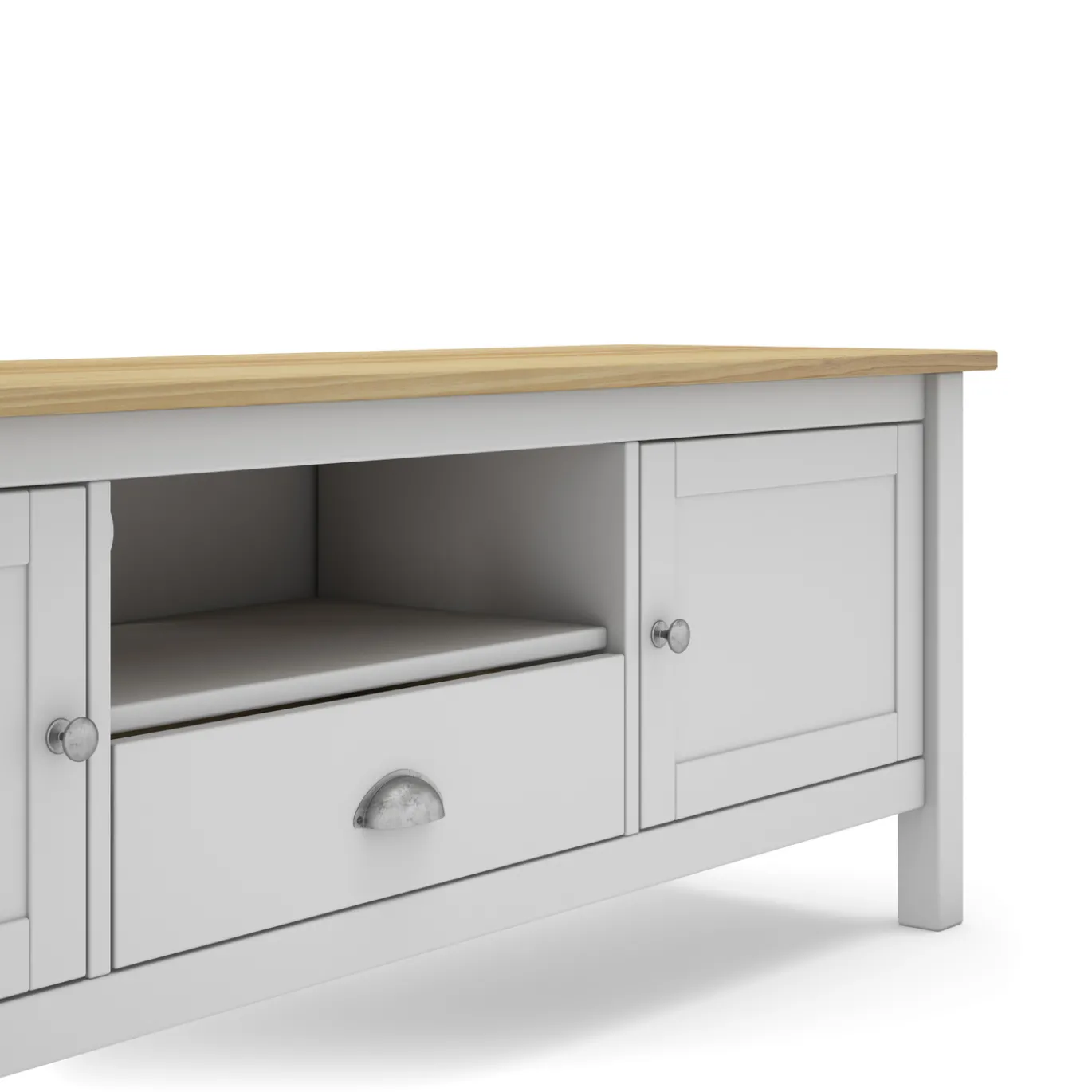 Tv-meubel Misti 2d1dr1h Wit/eiken - Giga Meubel