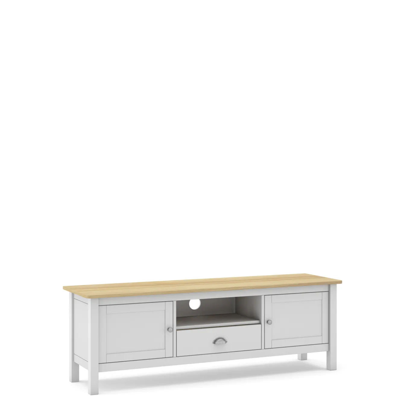 Tv-meubel Misti 2d1dr1h Wit/eiken - Giga Meubel